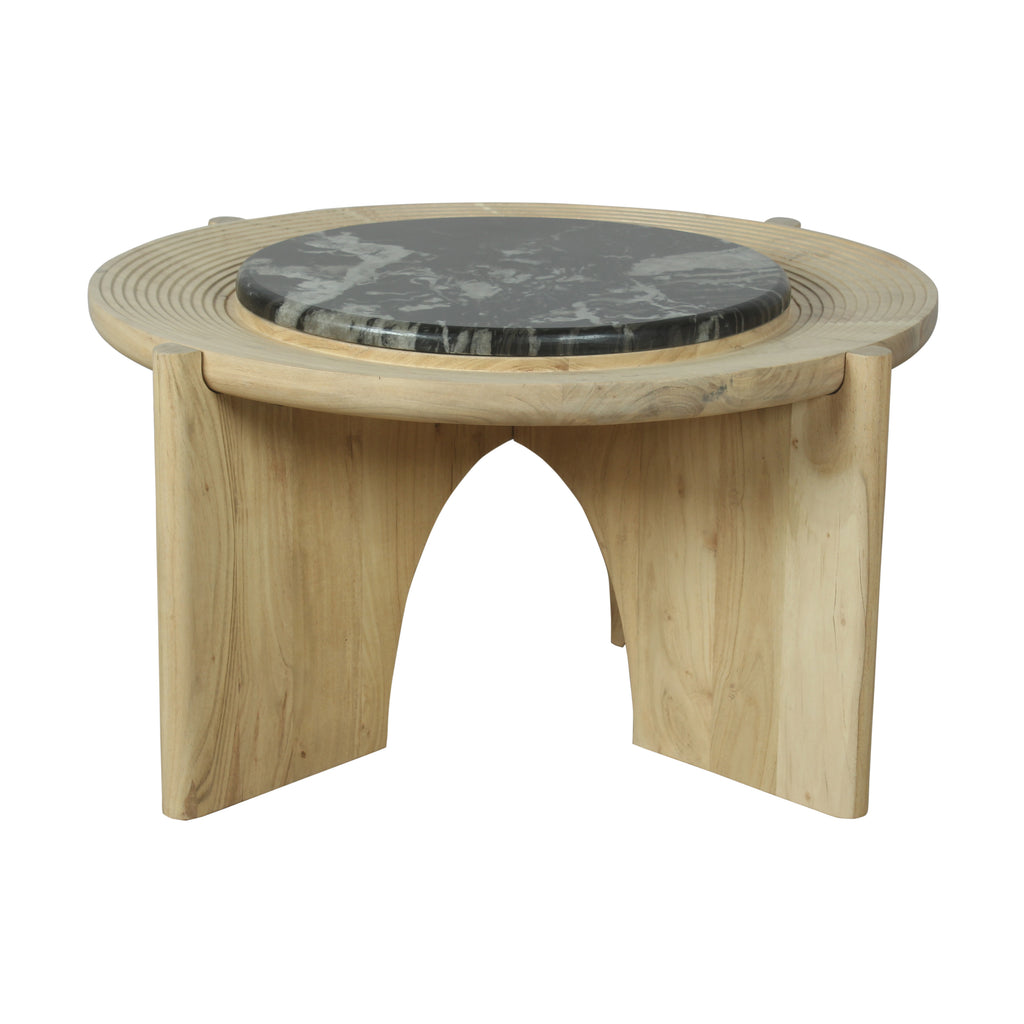 Acacia Marble Circle Coffee Table