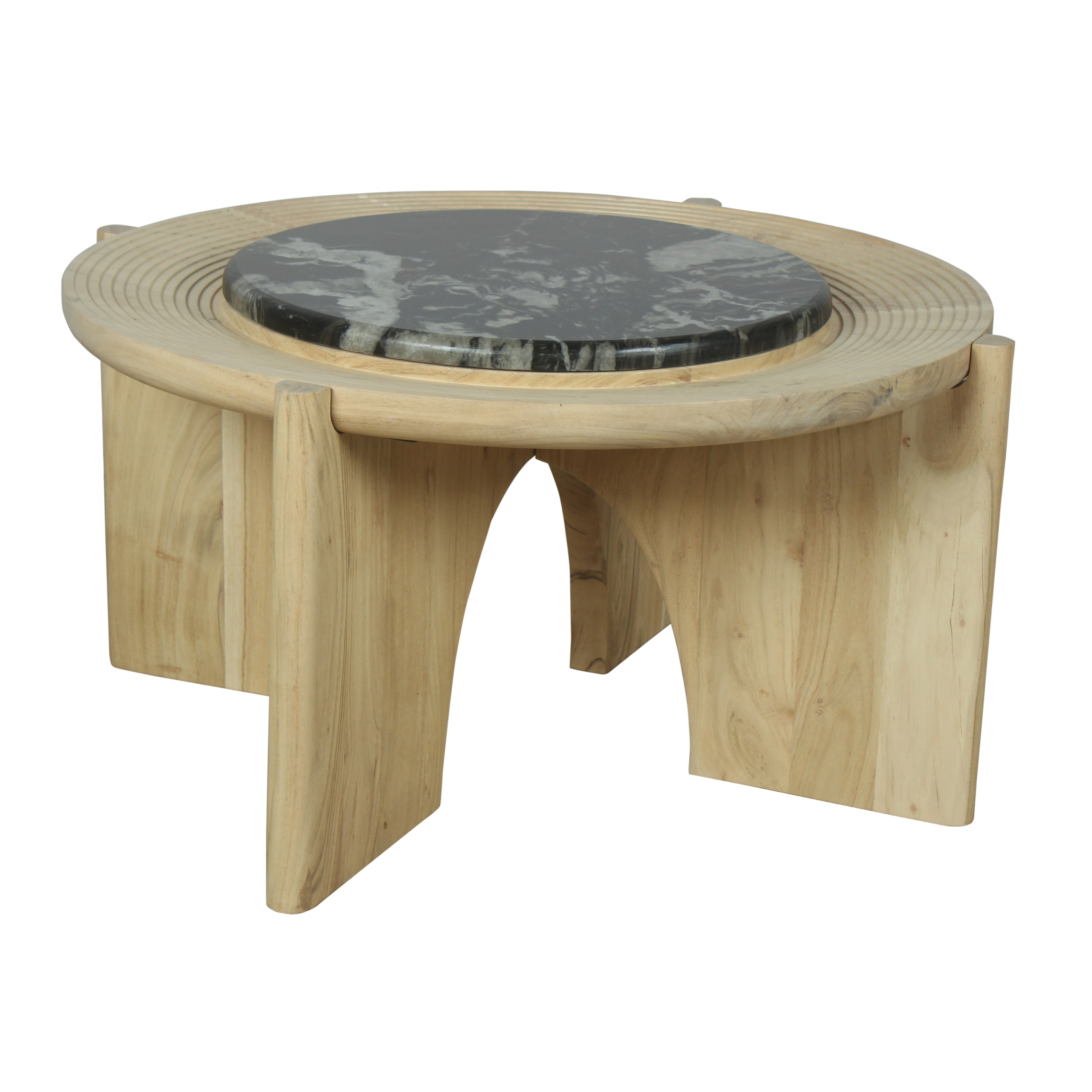 Acacia Marble Circle Coffee Table